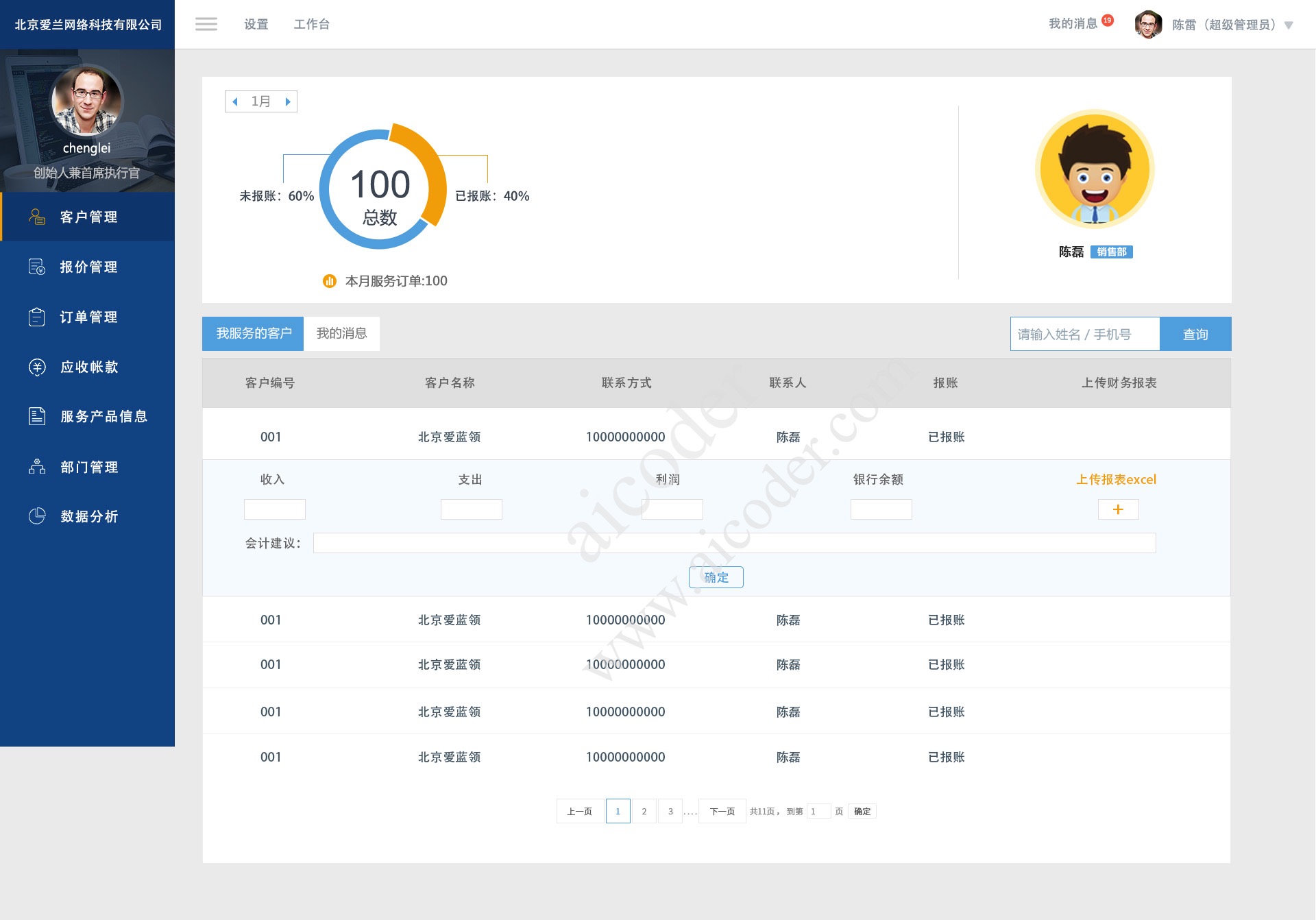 aicoder大前端全栈实习培训 AICODER账务管理系统